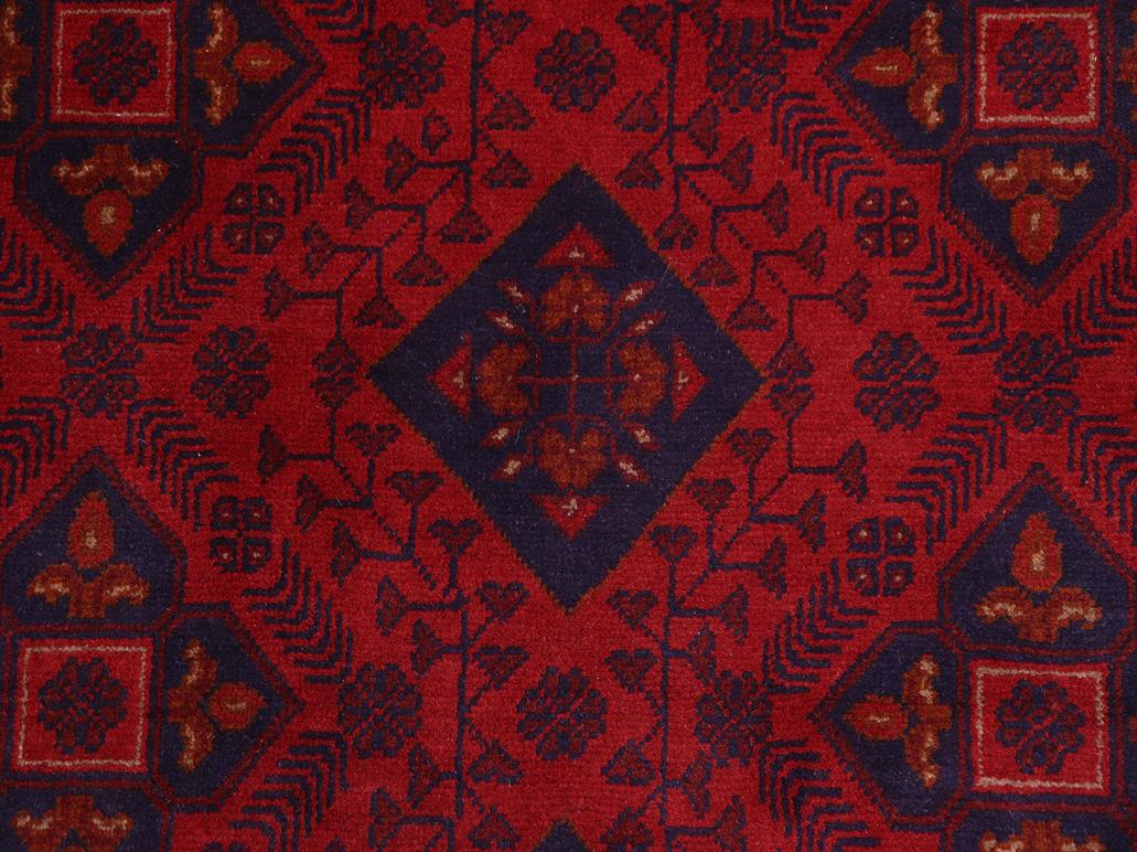 handmade Tribal Biljik Khal Muhammadi Red Blue Hand Knotted RECTANGLE 100% WOOL area rug 5x7