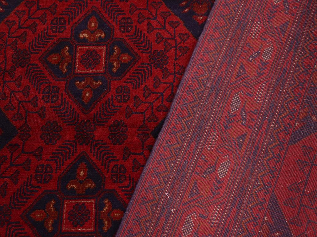 handmade Tribal Biljik Khal Muhammadi Red Blue Hand Knotted RECTANGLE 100% WOOL area rug 5x7