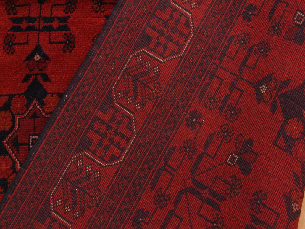 handmade Tribal Biljik Khal Muhammadi Drk. Red Black Hand Knotted RECTANGLE 100% WOOL area rug 4x6