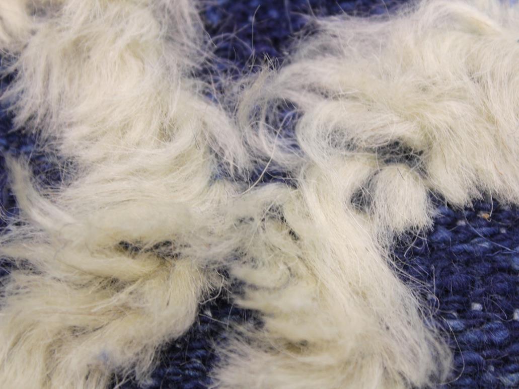 handmade Modern Moroccan Hi Blue Ivory Hand Knotted RECTANGLE 100% WOOL area rug 8x10