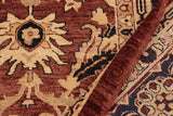 handmade Traditional Kafkaz Chobi Ziegler Brown Blue Hand Knotted RECTANGLE 100% WOOL area rug 10 x 14