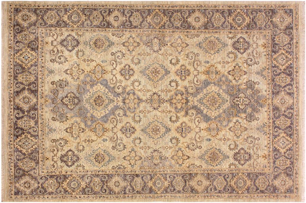 handmade Traditional Kafkaz Chobi Ziegler Lt. Blue Drk. Gray Hand Knotted RECTANGLE 100% WOOL area rug 6 x 7