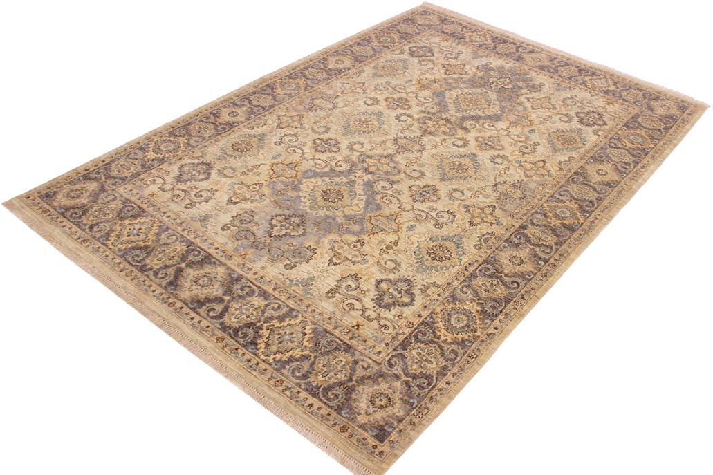 handmade Traditional Kafkaz Chobi Ziegler Lt. Blue Drk. Gray Hand Knotted RECTANGLE 100% WOOL area rug 6 x 7