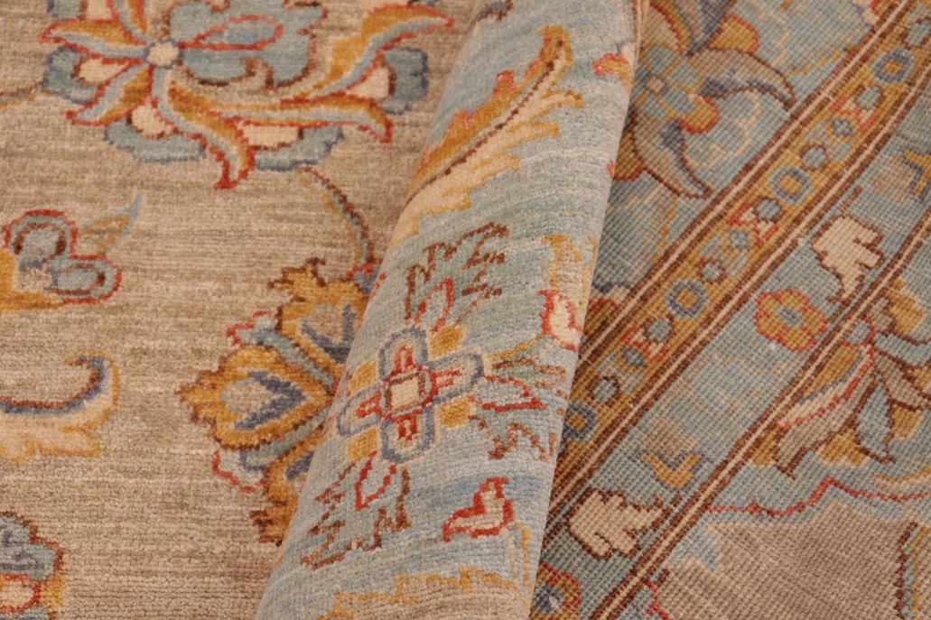 handmade Traditional Kafkaz Chobi Ziegler Gray Blue Hand Knotted RECTANGLE 100% WOOL area rug 10 x 14