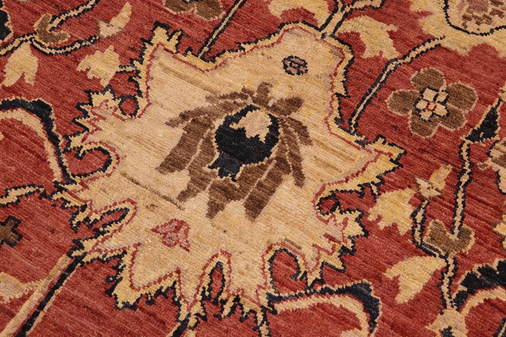 handmade Traditional Kafkaz Chobi Ziegler Rust Blue Hand Knotted RECTANGLE 100% WOOL area rug 10 x 14