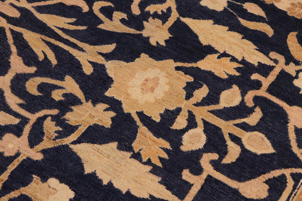 handmade Traditional Kafkaz Chobi Ziegler Blue Gold Hand Knotted RECTANGLE 100% WOOL area rug 10 x 14