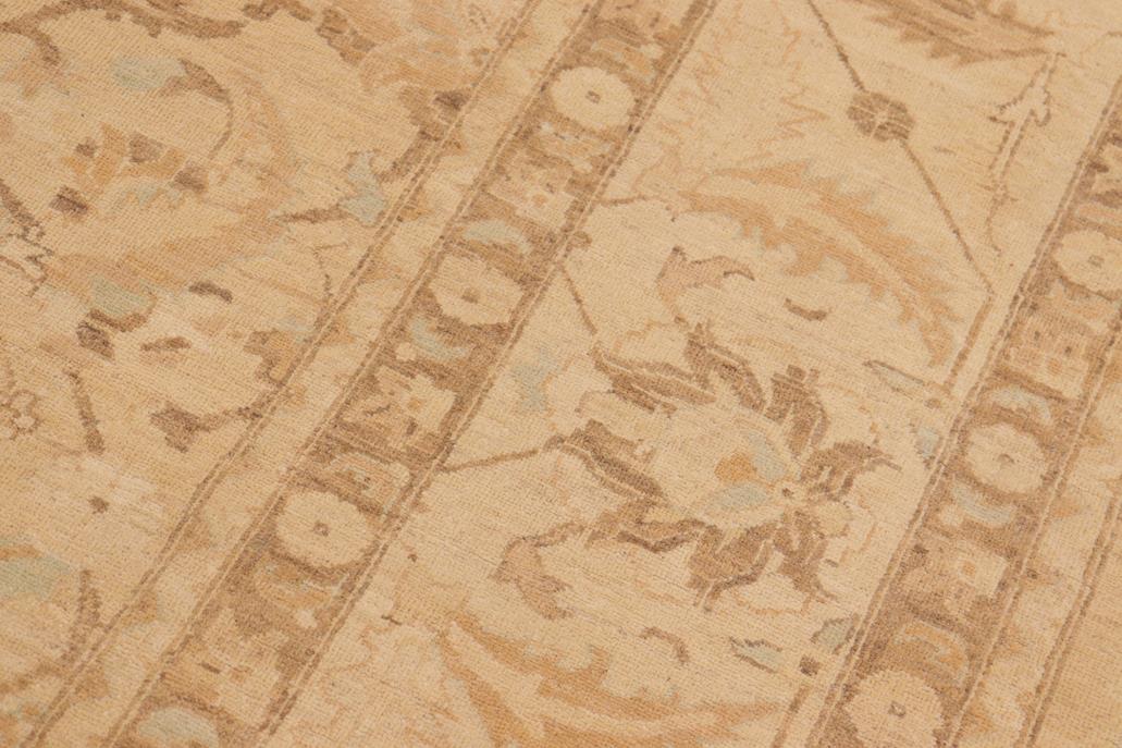 handmade Traditional Kafkaz Chobi Ziegler Tan Beige Hand Knotted RECTANGLE 100% WOOL area rug 10 x 14