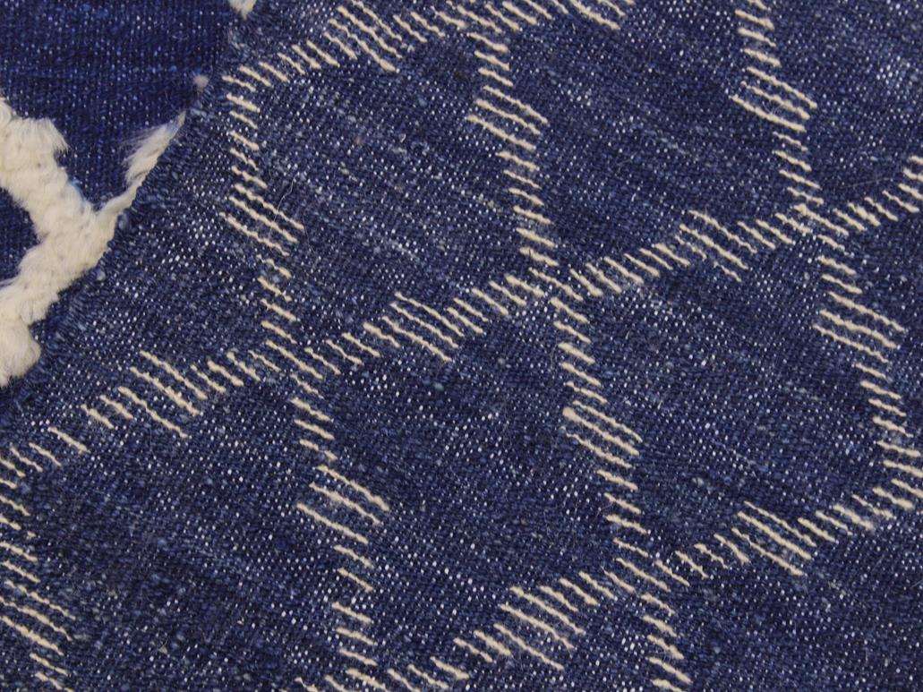 handmade Modern Moroccan Hi Blue Ivory Hand Knotted RECTANGLE 100% WOOL area rug 10x12