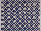Modern Moroccan High-Low Benton Blue/Ivory Wool Rug - 9'6'' x 11'10''