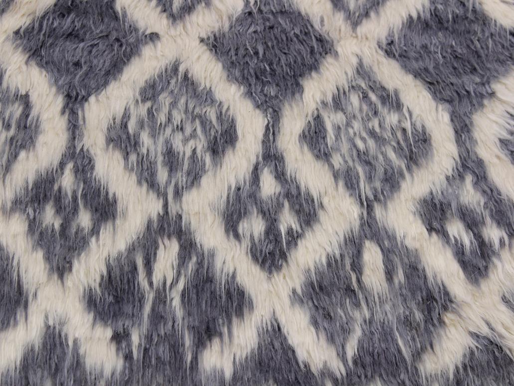 handmade Modern Moroccan Gray Ivory Hand Knotted RECTANGLE 100% WOOL area rug 3x5