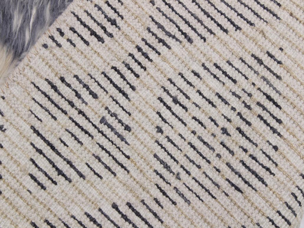handmade Modern Moroccan Gray Ivory Hand Knotted RECTANGLE 100% WOOL area rug 3x5