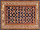 Southwestern Super Kazak Bernadin Blue/Beige Wool Rug - 8'10'' x 12'0''