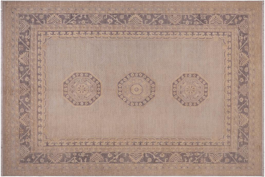 handmade Traditional Kafkaz Chobi Ziegler Lt. Gray Drk. Gray Hand Knotted RECTANGLE 100% WOOL area rug 9 x 12