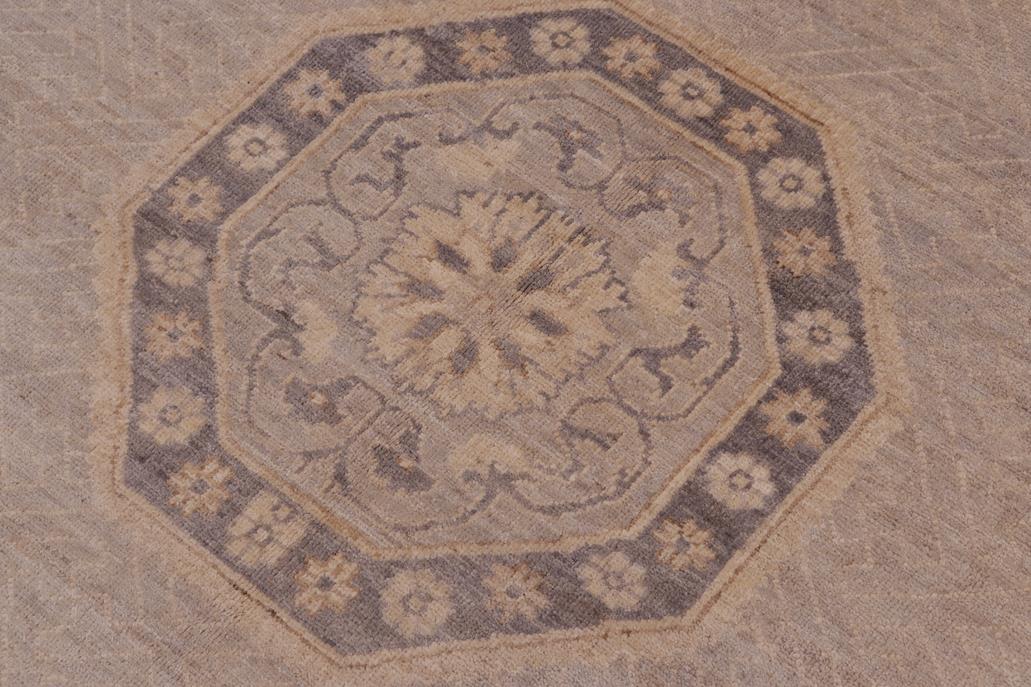 handmade Traditional Kafkaz Chobi Ziegler Lt. Gray Drk. Gray Hand Knotted RECTANGLE 100% WOOL area rug 9 x 12