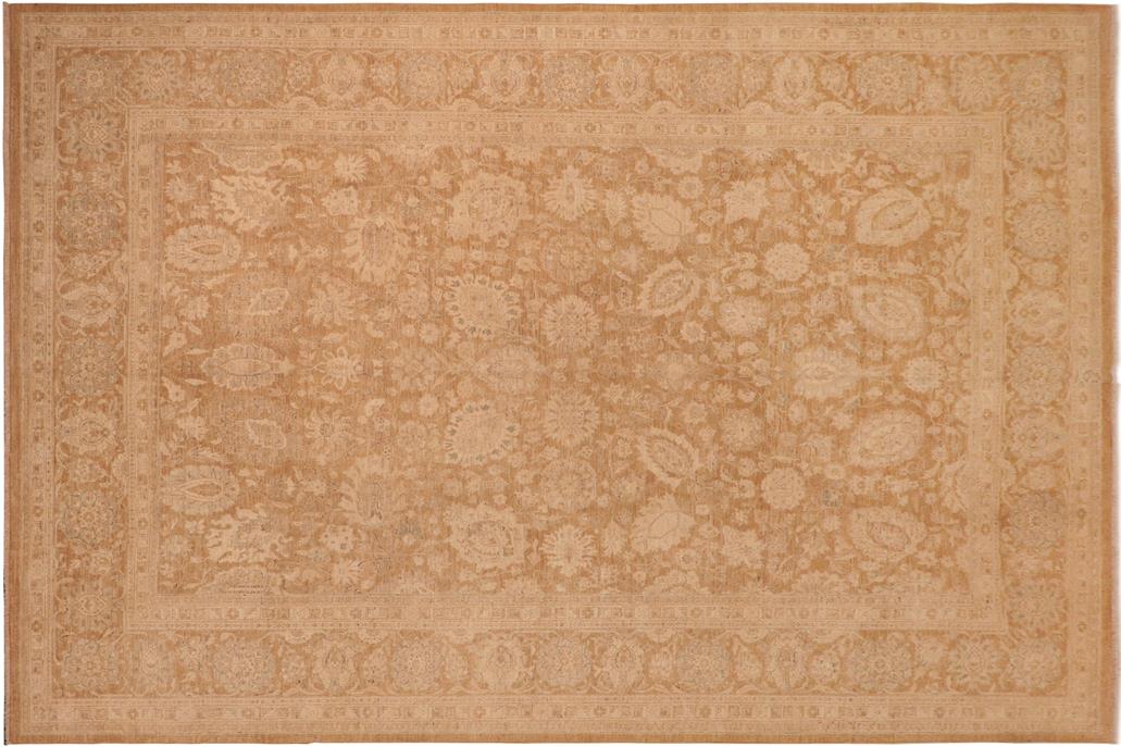 handmade Traditional Kafkaz Chobi Ziegler Brown Beige Hand Knotted RECTANGLE 100% WOOL area rug 10 x 14