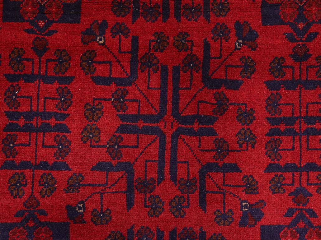 handmade Tribal Biljik Khal Muhammadi Red Blue Hand Knotted RECTANGLE 100% WOOL area rug 5x6