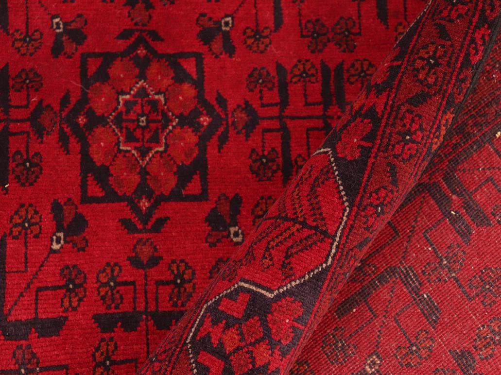 handmade Tribal Biljik Khal Muhammadi Red Black Hand Knotted RECTANGLE 100% WOOL area rug 5x6
