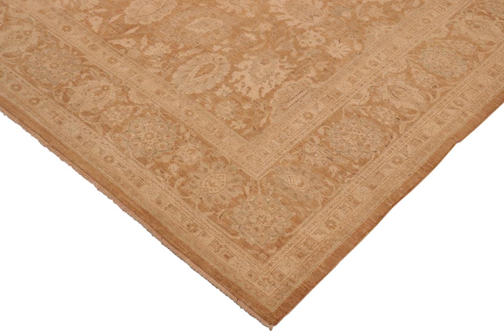 handmade Traditional Kafkaz Chobi Ziegler Brown Beige Hand Knotted RECTANGLE 100% WOOL area rug 10 x 14