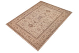 handmade Traditional Kafkaz Chobi Ziegler Ivory Tan Hand Knotted RECTANGLE 100% WOOL area rug 10 x 14