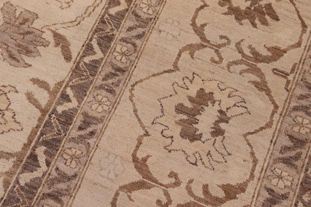 handmade Traditional Kafkaz Chobi Ziegler Ivory Tan Hand Knotted RECTANGLE 100% WOOL area rug 10 x 14
