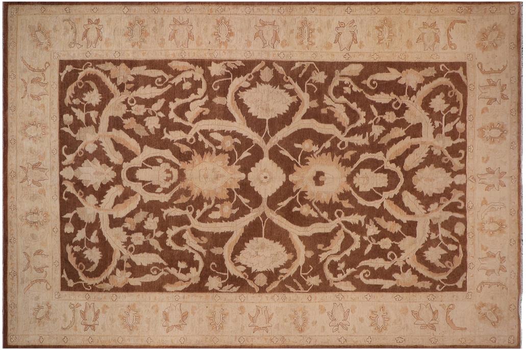 handmade Traditional Kafkaz Chobi Ziegler Dark Brwon Tan Hand Knotted RECTANGLE 100% WOOL area rug 10 x 15