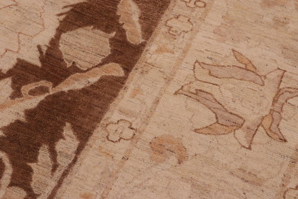 handmade Traditional Kafkaz Chobi Ziegler Dark Brwon Tan Hand Knotted RECTANGLE 100% WOOL area rug 10 x 15
