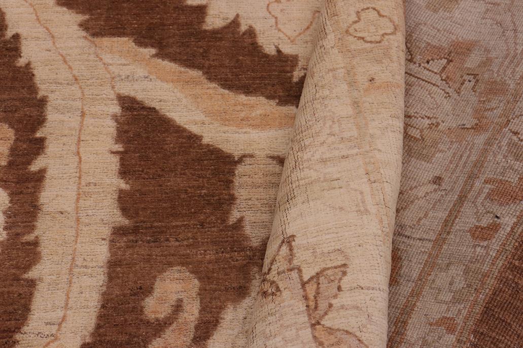 handmade Traditional Kafkaz Chobi Ziegler Dark Brwon Tan Hand Knotted RECTANGLE 100% WOOL area rug 10 x 15