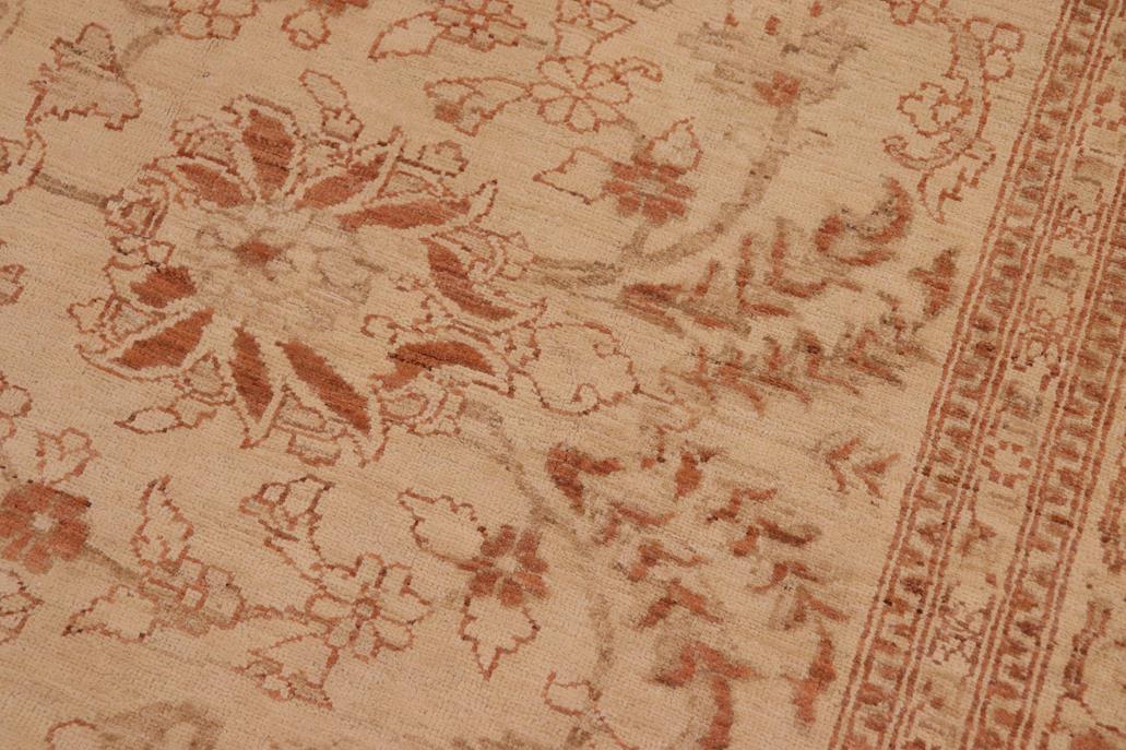 handmade Traditional Kafkaz Chobi Ziegler Beige Brown Hand Knotted RECTANGLE 100% WOOL area rug 10 x 14