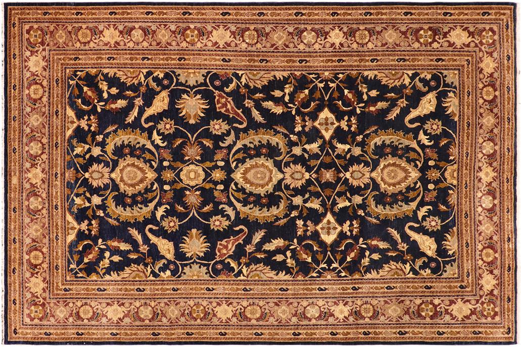 handmade Traditional Kafkaz Chobi Ziegler Blue Brown Hand Knotted RECTANGLE 100% WOOL area rug 10 x 14