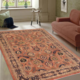 handmade Traditional Kafkaz Chobi Ziegler Orange Blue Hand Knotted RECTANGLE 100% WOOL area rug 10 x 14