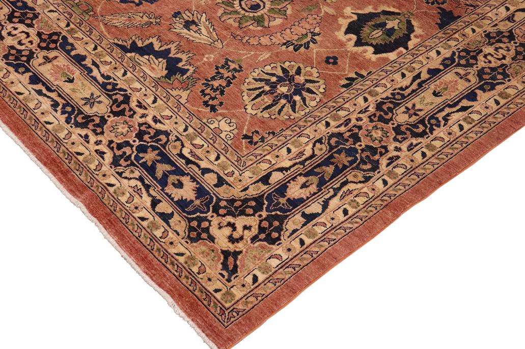 handmade Traditional Kafkaz Chobi Ziegler Orange Blue Hand Knotted RECTANGLE 100% WOOL area rug 10 x 14