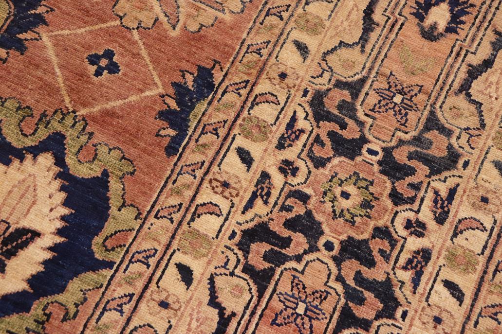handmade Traditional Kafkaz Chobi Ziegler Orange Blue Hand Knotted RECTANGLE 100% WOOL area rug 10 x 14