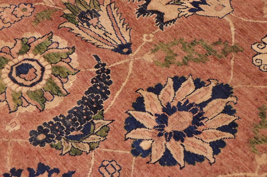 handmade Traditional Kafkaz Chobi Ziegler Orange Blue Hand Knotted RECTANGLE 100% WOOL area rug 10 x 14