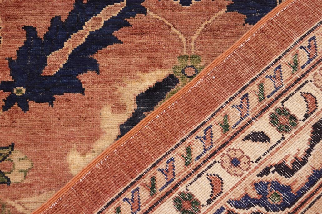 handmade Traditional Kafkaz Chobi Ziegler Orange Blue Hand Knotted RECTANGLE 100% WOOL area rug 10 x 14