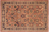Classic Ziegler Blanca Orange Blue Hand-Knotted Wool Rug - 9'11'' x 14'3''