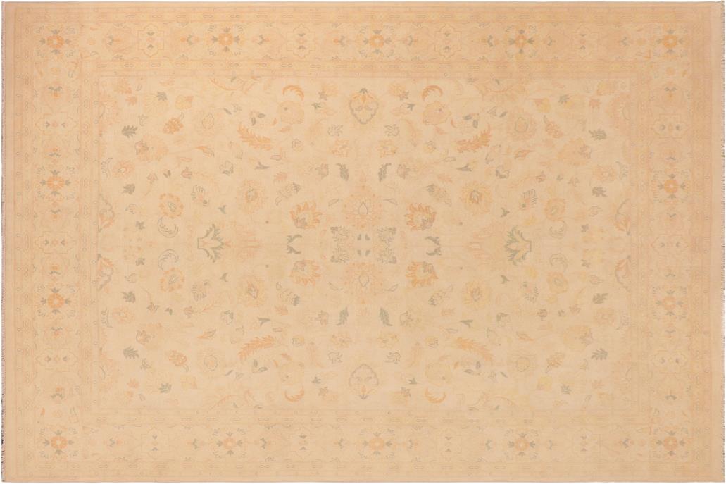 handmade Traditional Kafkaz Chobi Ziegler Beige Gold Hand Knotted RECTANGLE 100% WOOL area rug 10 x 13