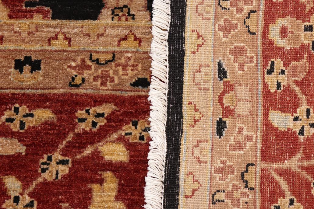 handmade Traditional Kafkaz Chobi Ziegler Black Red Hand Knotted RECTANGLE 100% WOOL area rug 10 x 14