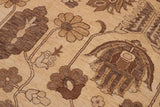 handmade Traditional Kafkaz Chobi Ziegler Beige Tan Hand Knotted RECTANGLE 100% WOOL area rug 10 x 14