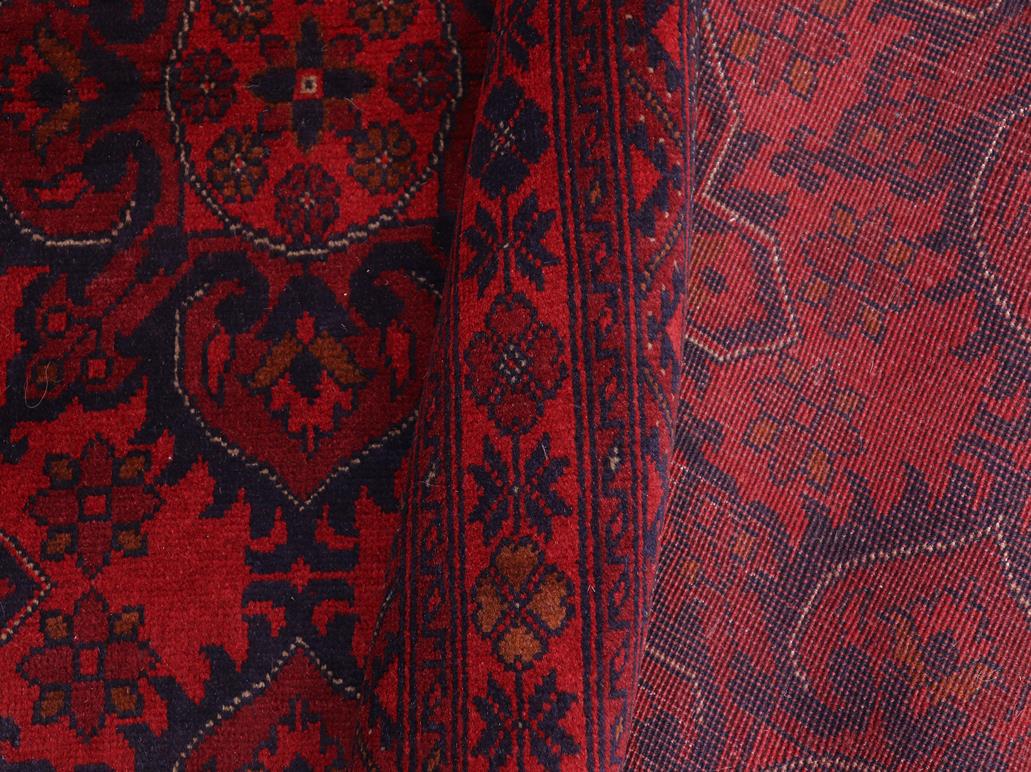 handmade Tribal Biljik Khal Muhammadi Red Blue Hand Knotted RECTANGLE 100% WOOL area rug 5x7