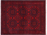 handmade Tribal Biljik Khal Muhammadi Red Blue Hand Knotted RECTANGLE 100% WOOL area rug 5x7