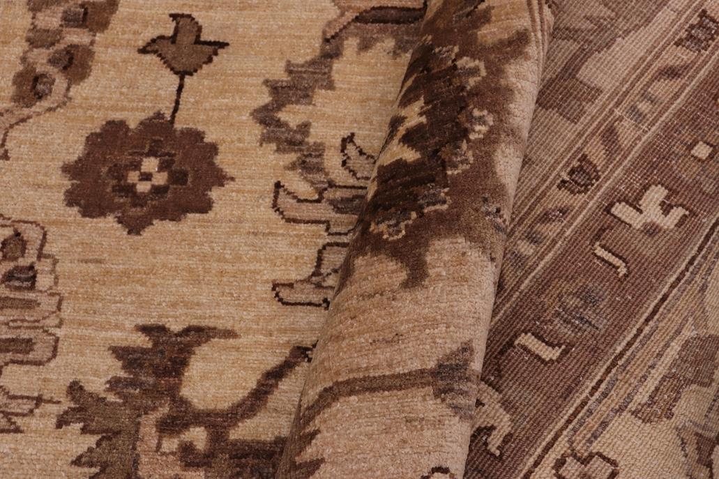 handmade Traditional Kafkaz Chobi Ziegler Tan Lt. Tan Hand Knotted RECTANGLE 100% WOOL area rug 10 x 13