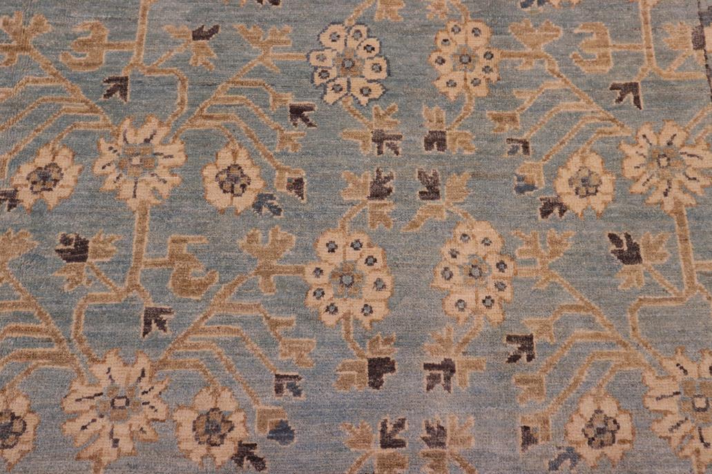 handmade Transitional Kafkaz Chobi Ziegler Blue Beige Hand Knotted RECTANGLE 100% WOOL area rug 8 x 10