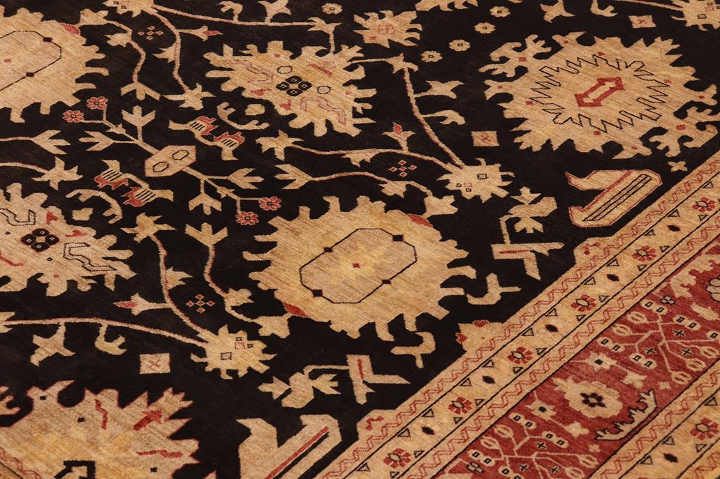 handmade Traditional Kafkaz Chobi Ziegler Black Red Hand Knotted RECTANGLE 100% WOOL area rug 10 x 14