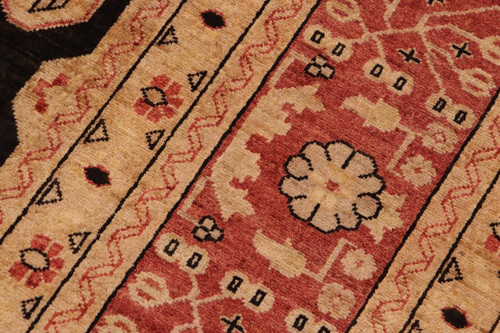 handmade Traditional Kafkaz Chobi Ziegler Black Red Hand Knotted RECTANGLE 100% WOOL area rug 10 x 14