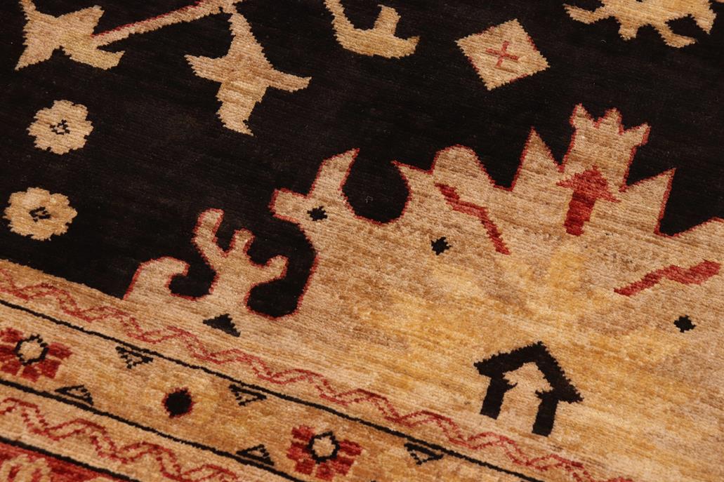 handmade Traditional Kafkaz Chobi Ziegler Black Red Hand Knotted RECTANGLE 100% WOOL area rug 10 x 14