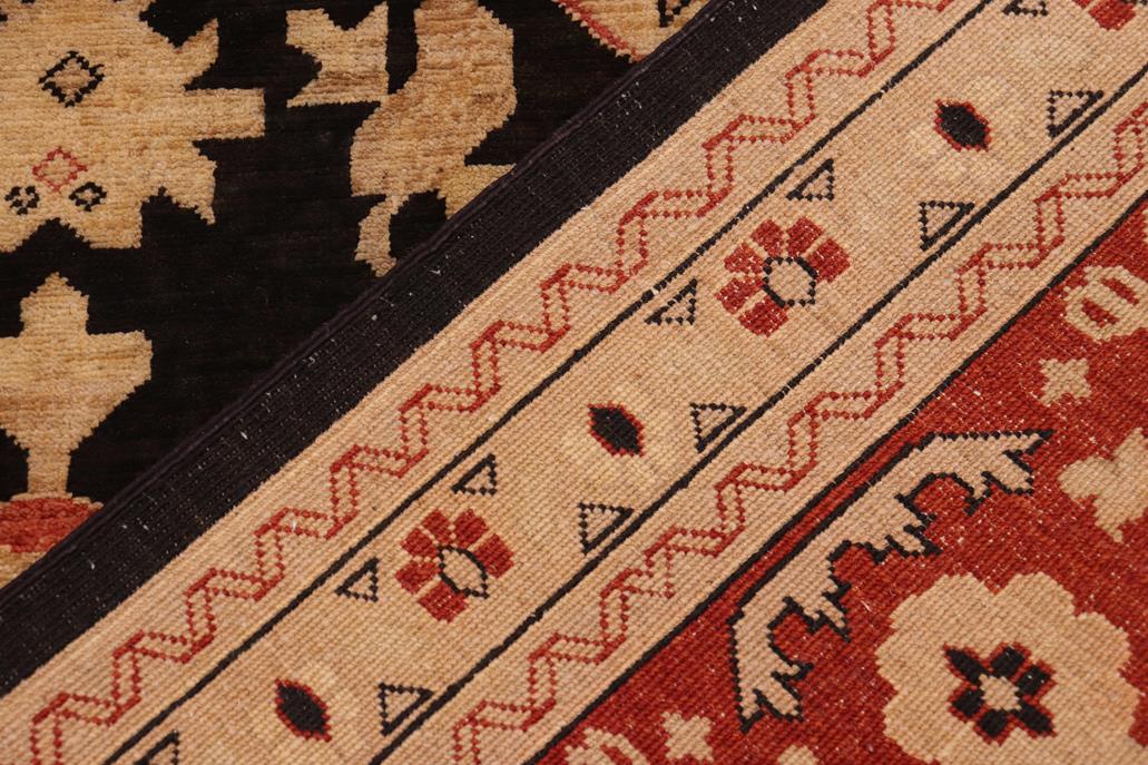 handmade Traditional Kafkaz Chobi Ziegler Black Red Hand Knotted RECTANGLE 100% WOOL area rug 10 x 14