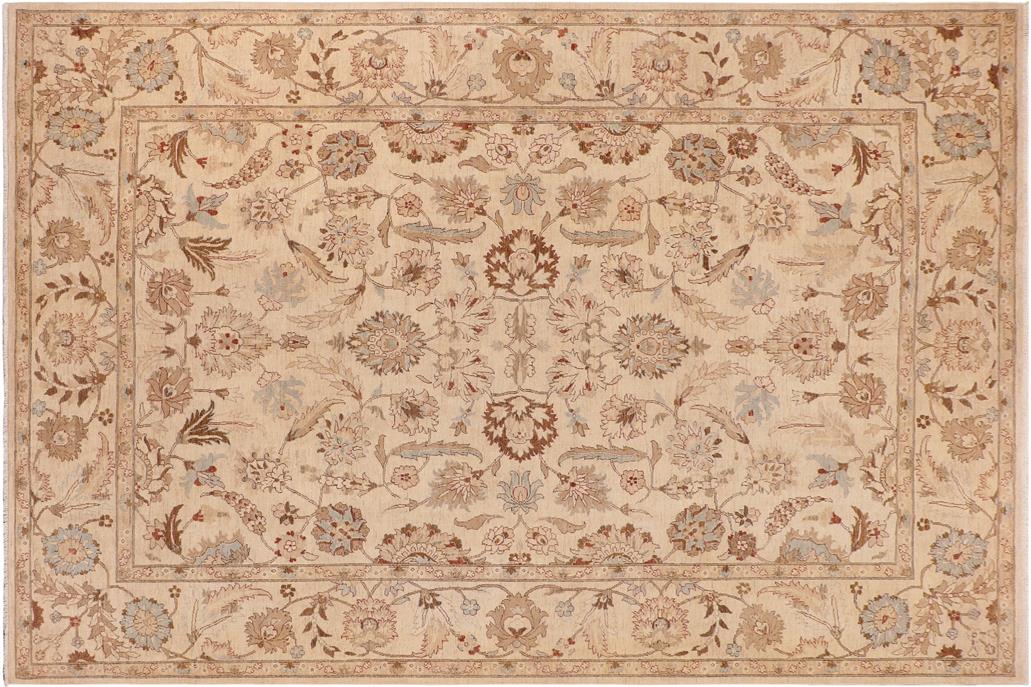 handmade Traditional Kafkaz Chobi Ziegler Beige Tan Hand Knotted RECTANGLE 100% WOOL area rug 10 x 14