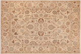 Shabby Chic Ziegler Cassi Beige Tan Hand-Knotted Wool Rug - 9'9'' x 13'8''