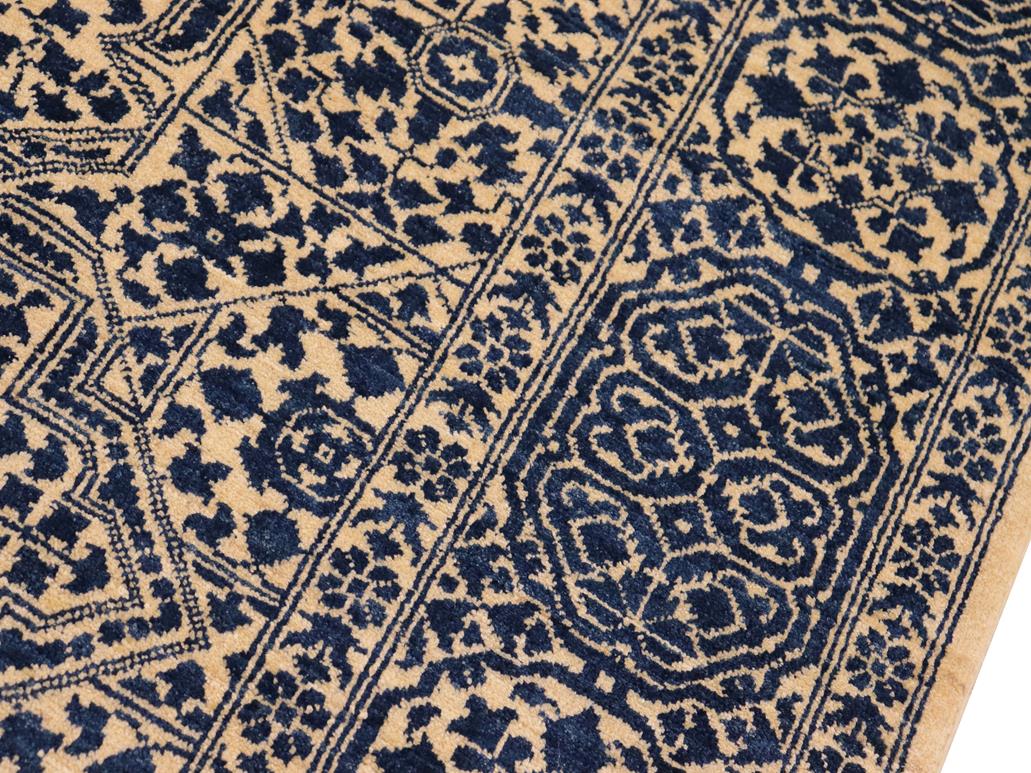 handmade Geometric Mamluk Beige Blue Hand Knotted RECTANGLE 100% WOOL area rug 8x10