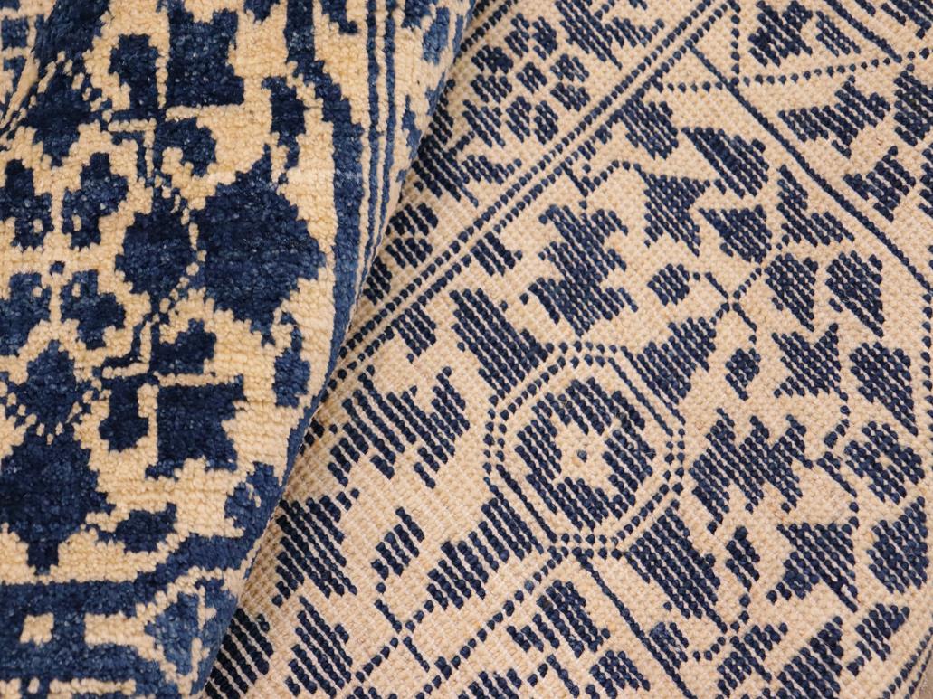 handmade Geometric Mamluk Beige Blue Hand Knotted RECTANGLE 100% WOOL area rug 8x10